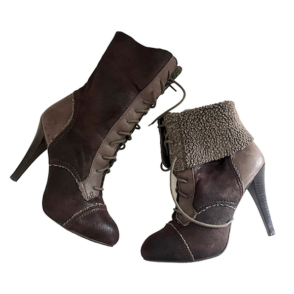 MAX STUDIO Bootie/Mid-Calf Boot Faux Shearling - Picture 4 of 15